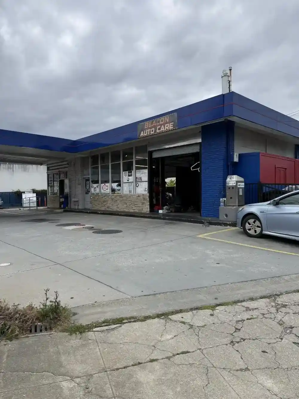 Beacon Auto Care storefront on S El Camino Real in San Mateo, California