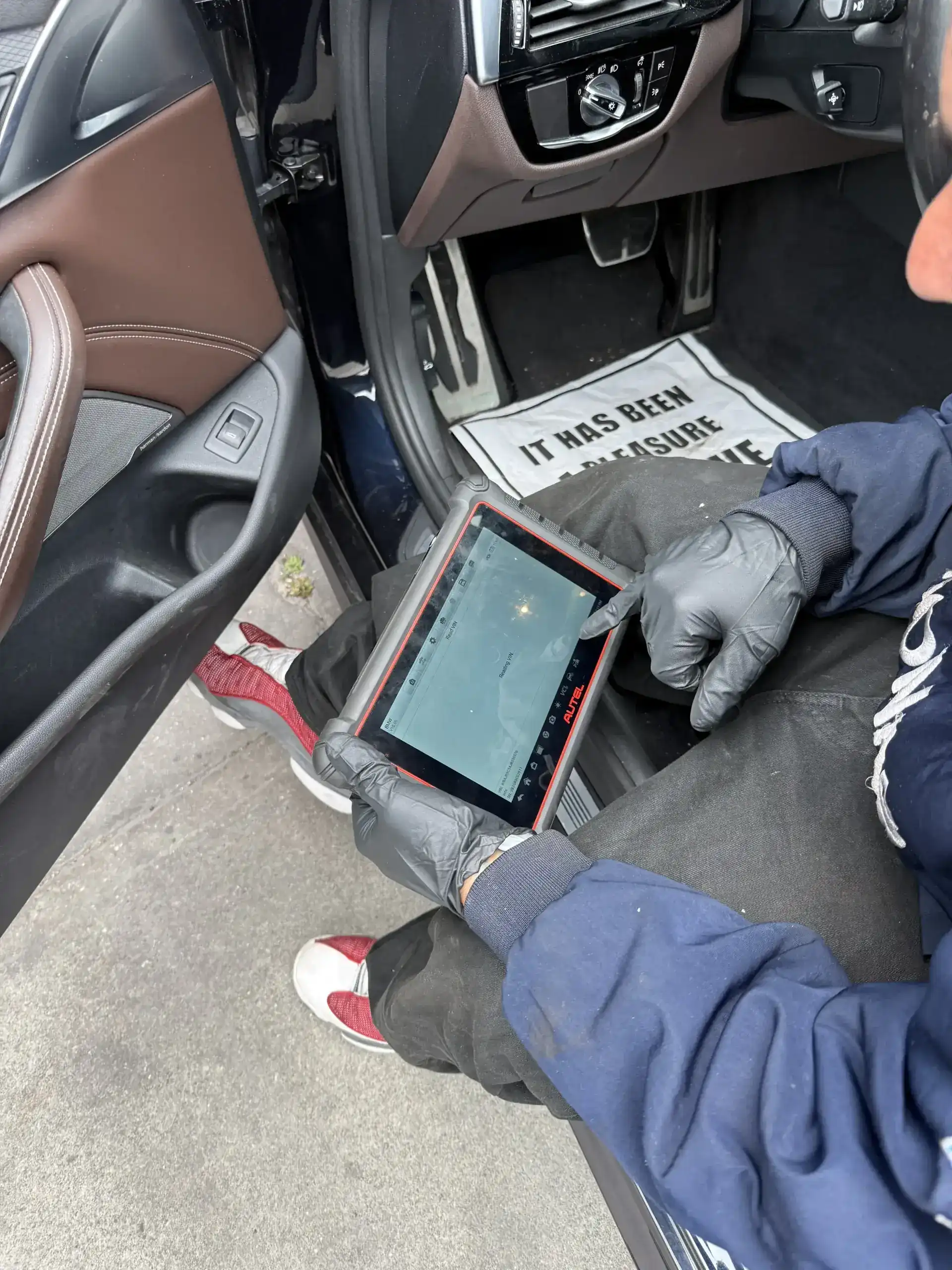 Autel scanner showing live data graph from a customer car during second-opinion diagnostic at Beacon Auto Care San Mateo